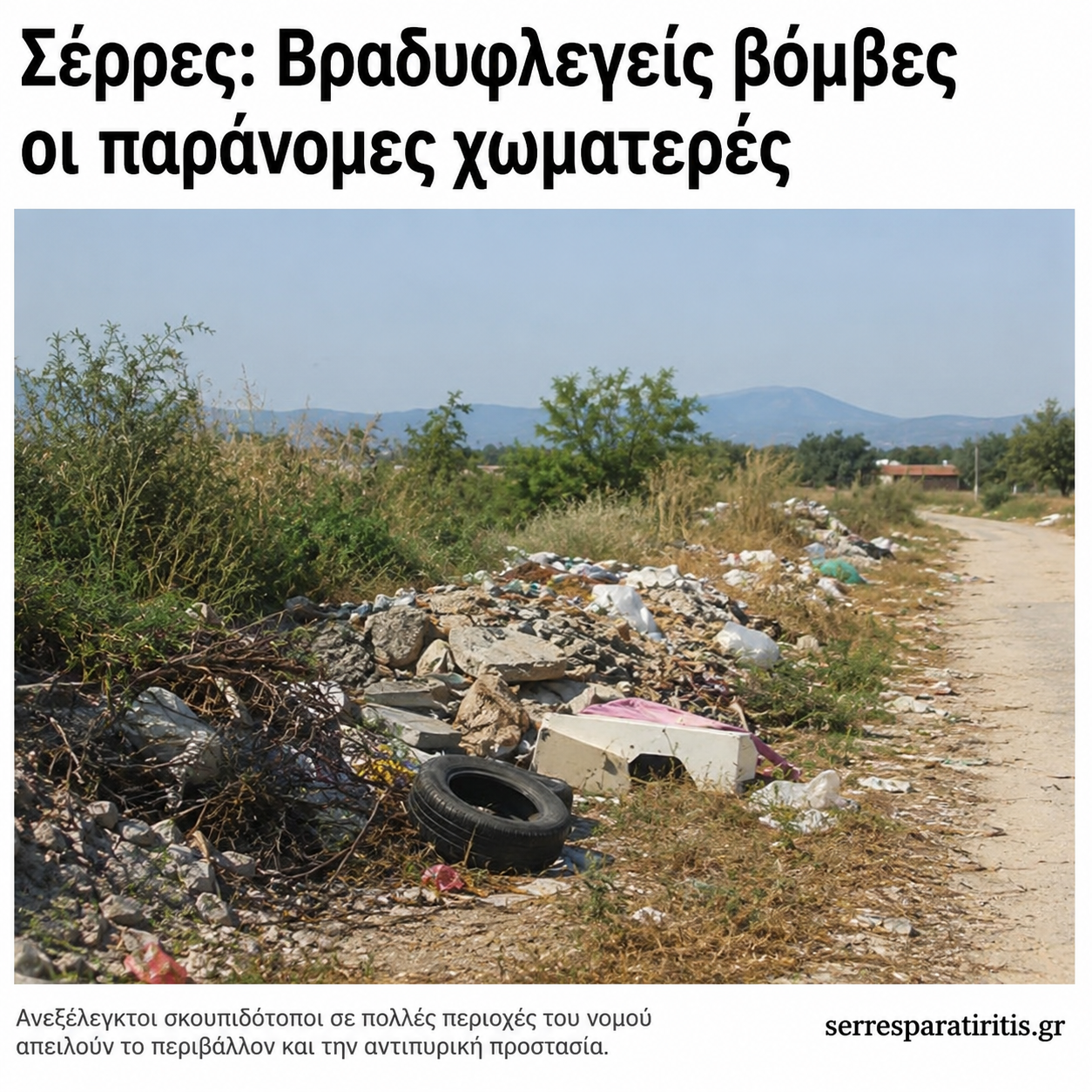 Νομός Σερρών: Οι παράνομες χωματερές ως «ωρολογιακές βόμβες» εν μέσω αντιπυρικής περιόδου