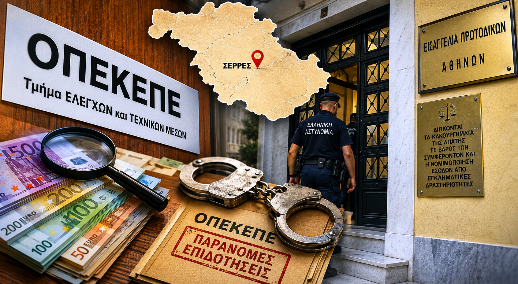 ΟΠΕΚΕΠΕ: Στο ανακριτικό γραφείο οι 17 συλληφθέντες – Δικογραφία για εγκληματική οργάνωση και ζημία 4,5 εκατ. ευρώ