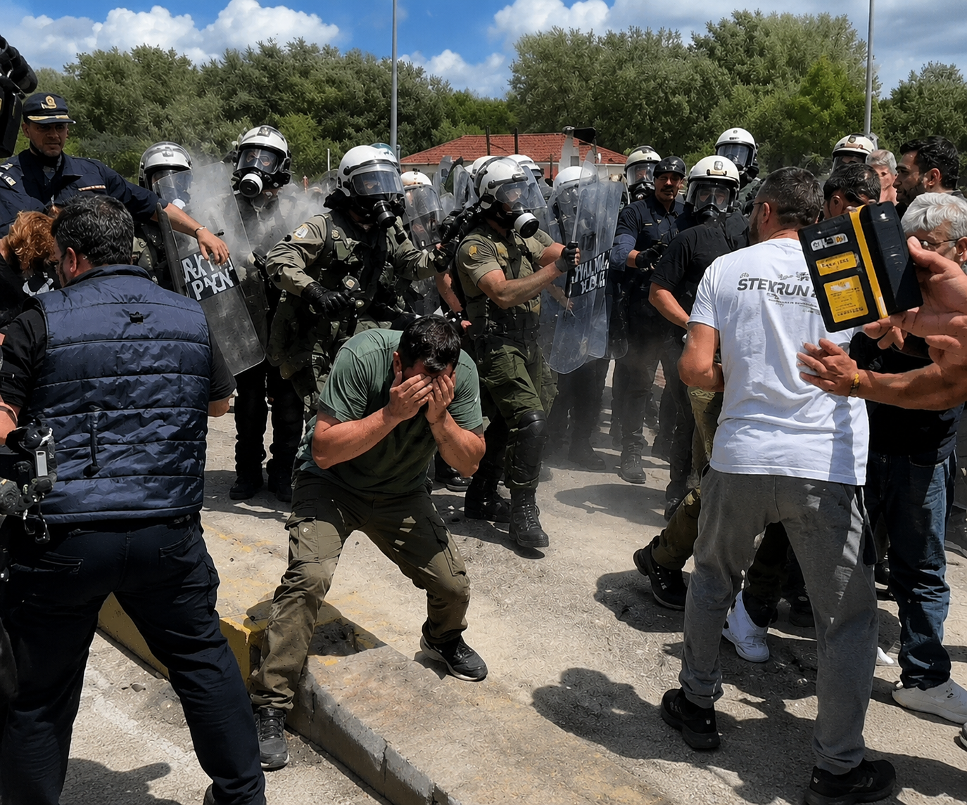 «ΜΑΤ  και χημικά  αντί για λύσεις: Βίαιη καταστολή αγροτών στον Προμαχώνα» - (Βίντεο)